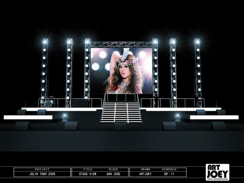 Concert Stage Design - JOLIN WORLD TOUR CONCERT 2008 SAN JOSE USA PIC.-1