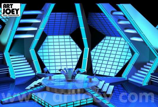 TV Studio Set Design - Millionair Game Show Mediacorp. Set Design 2000 Singapore PIC-2