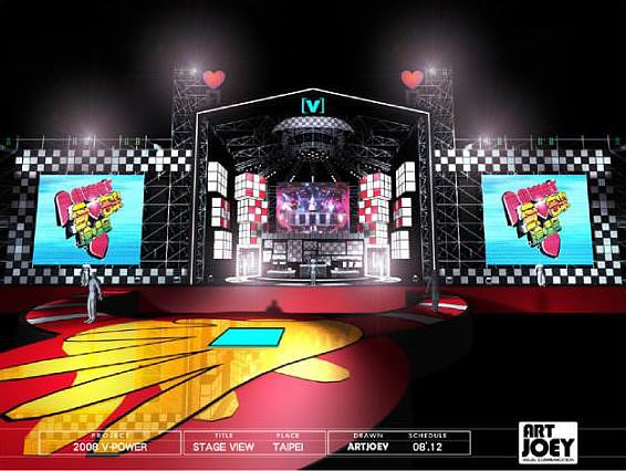 Concert stage design CHANNEL V-POWER CONCERT 2008 TAIPEI pic-1